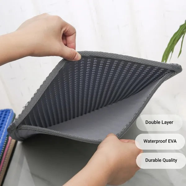 Cat Litter Trapping Mat - Double Layer Large Size, Easy Clean, Non-Slip