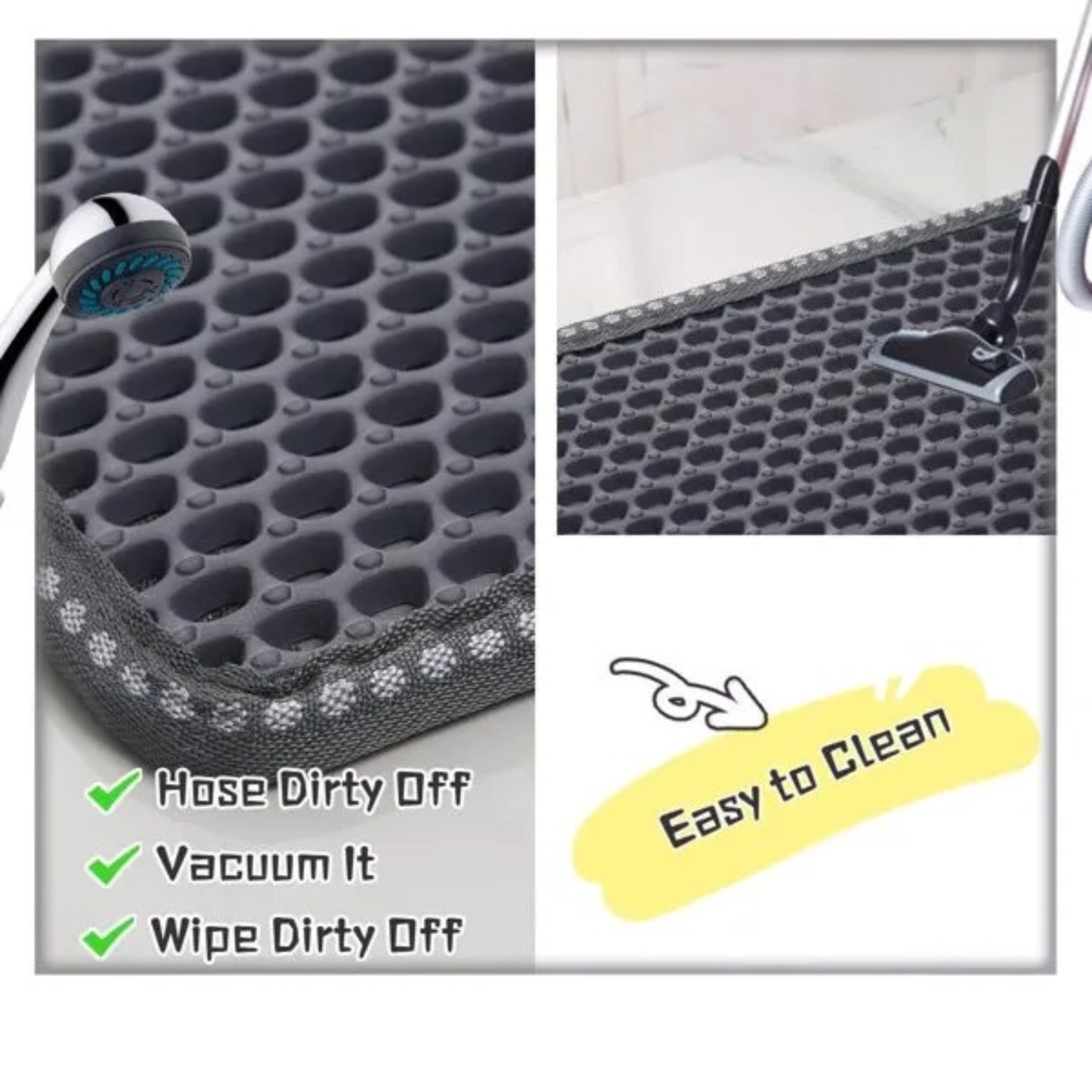 Cat Litter Trapping Mat - Double Layer Large Size, Easy Clean, Non-Slip
