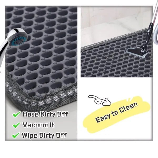 Cat Litter Trapping Mat - Double Layer Large Size, Easy Clean, Non-Slip