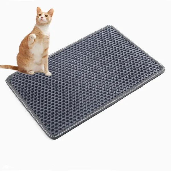 Cat Litter Trapping Mat - Double Layer Large Size, Easy Clean, Non-Slip